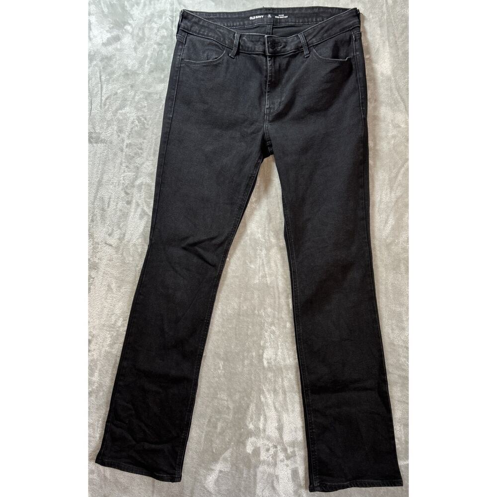 Old Navy Wow Boot Cut Jeans Womens 12 Long Black Mid Rise Western Cowgirl Casual